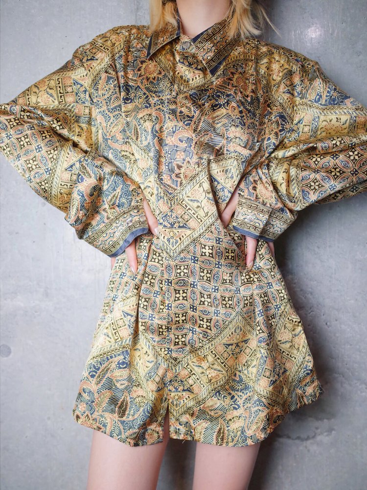 Exotic Arabesque Silk Handmade Shirt