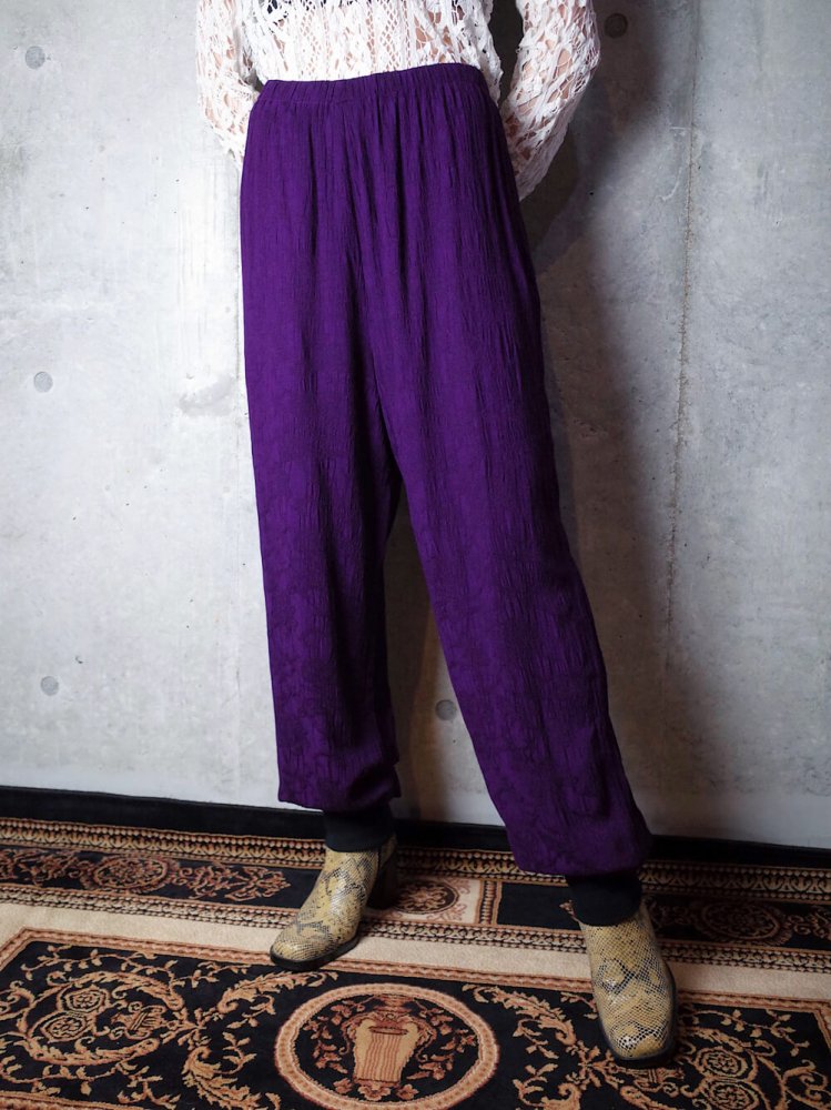 Remake Rib Pants Deep Purple Jacquard