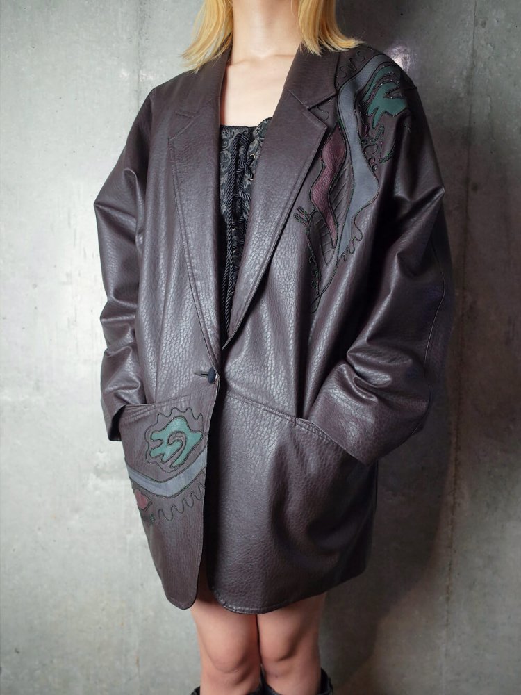 Embroidery Design Leather Jacket