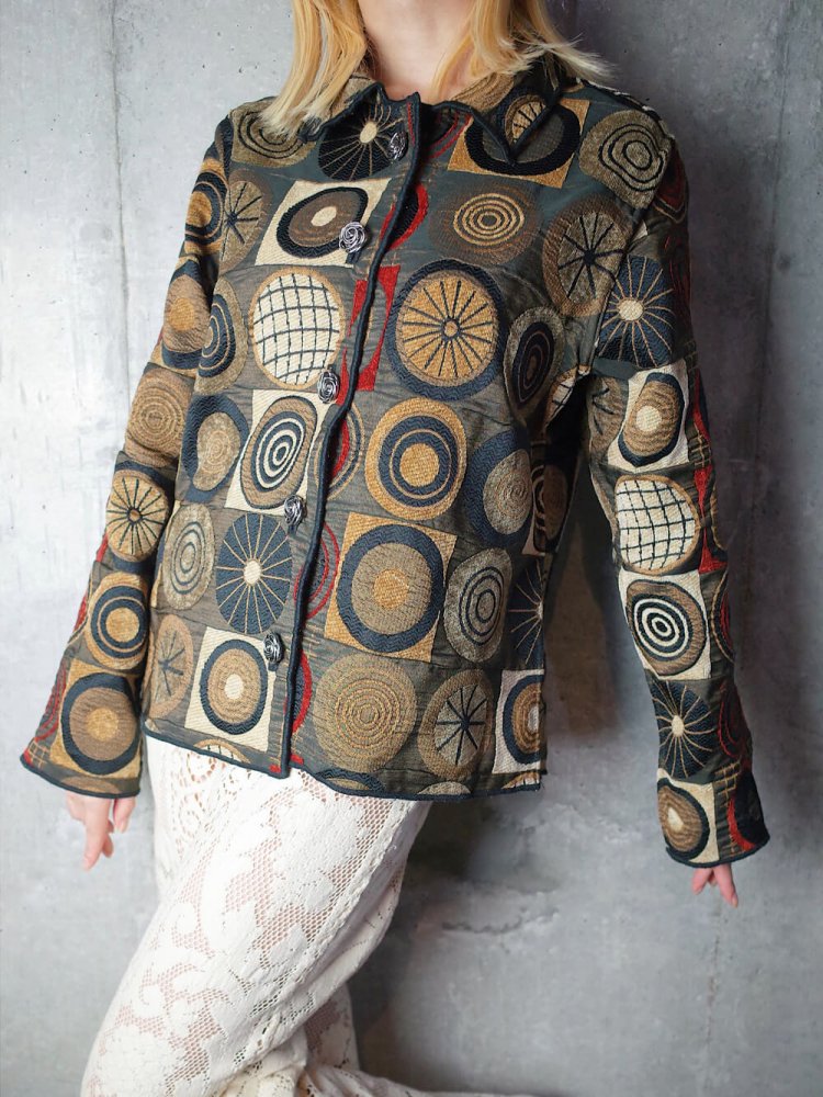 Circle Pattern Woven Jacket