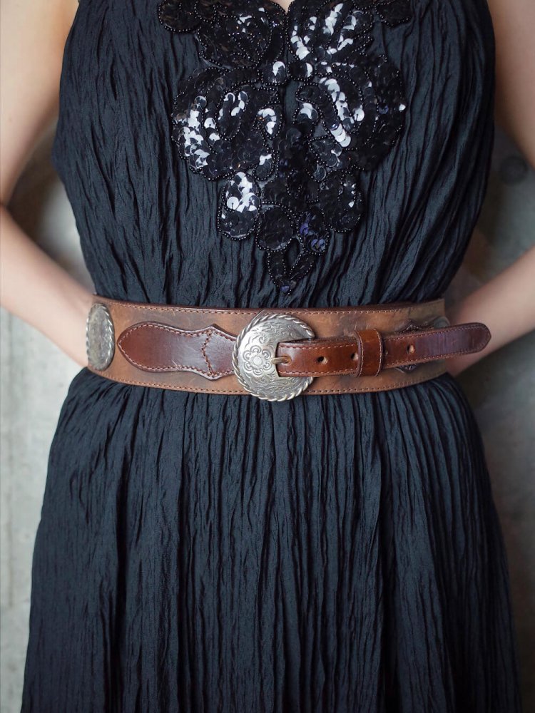 Concho Design Leather Belt c.1993s