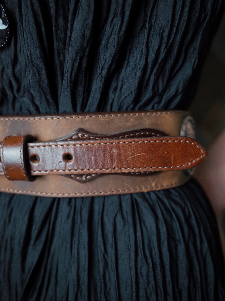 Concho Design Leather Belt c.1993s