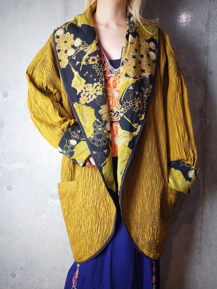 Mustard Yellow Oriental Cocoon Jacket