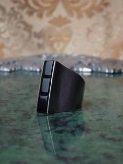 Vintage Modern Onyx Silver Ring