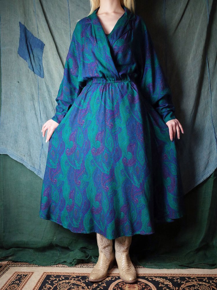 Aurora Gradation Paisley Rayon Dress