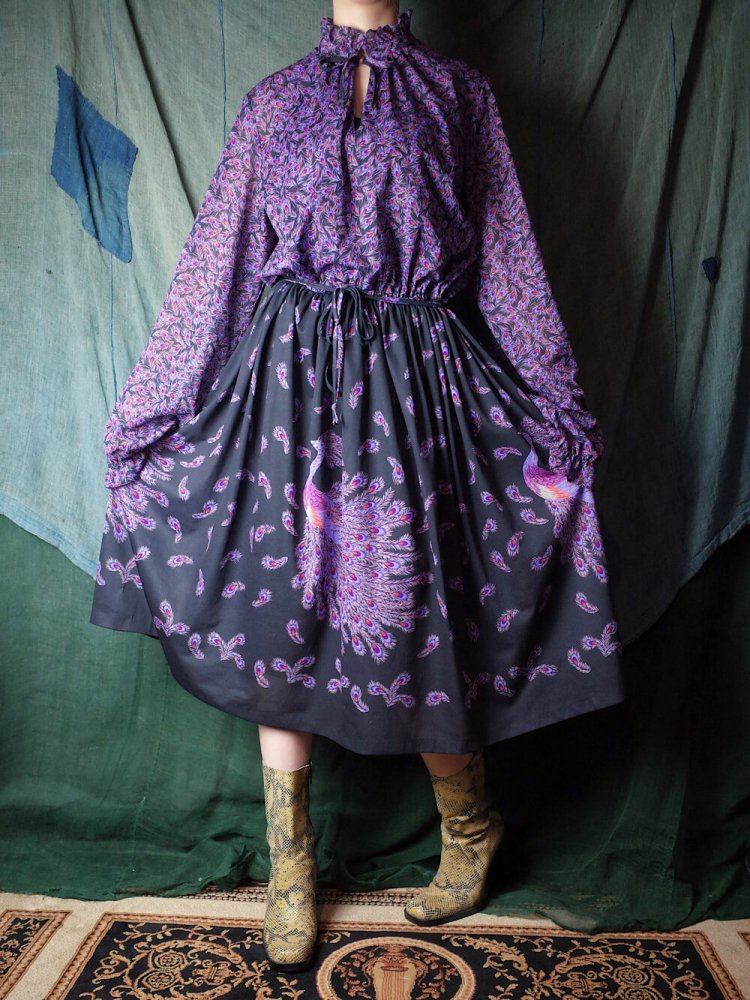 c.1970s Peacock Dress