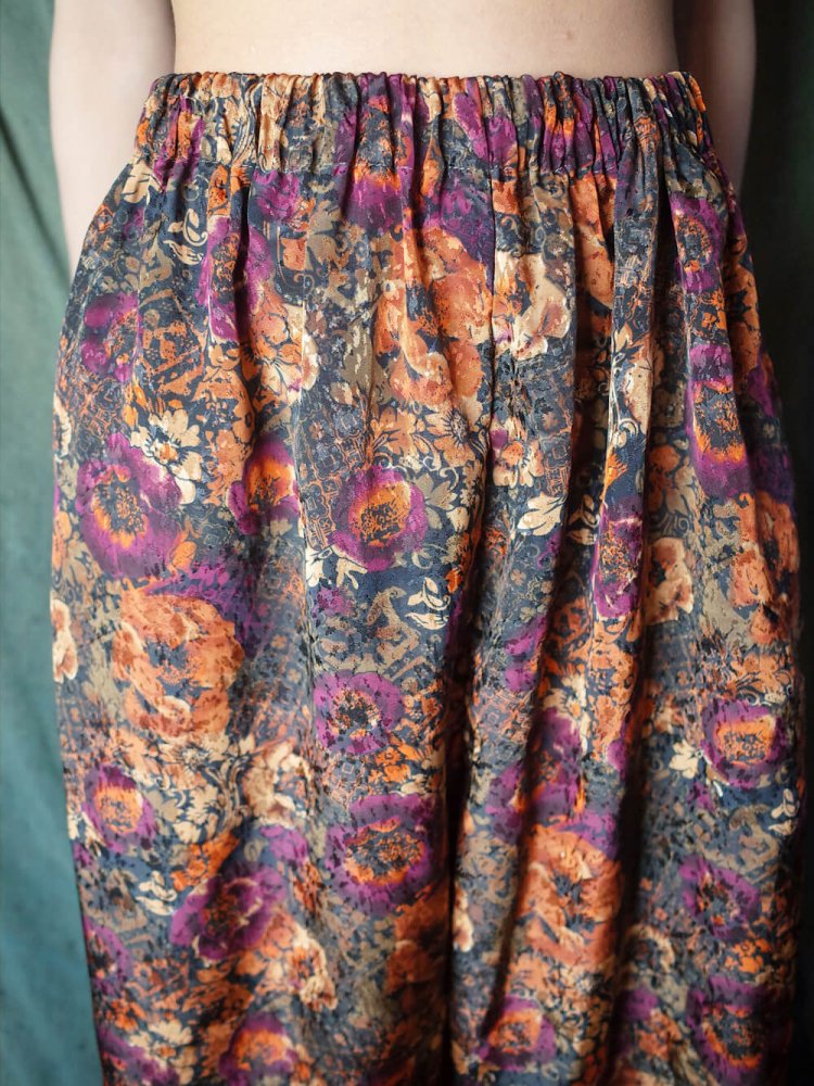 Flower Double Pattern Wide Pants