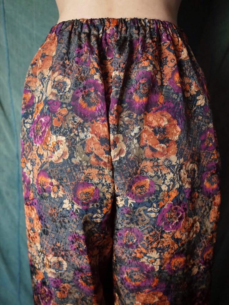 Flower Double Pattern Wide Pants