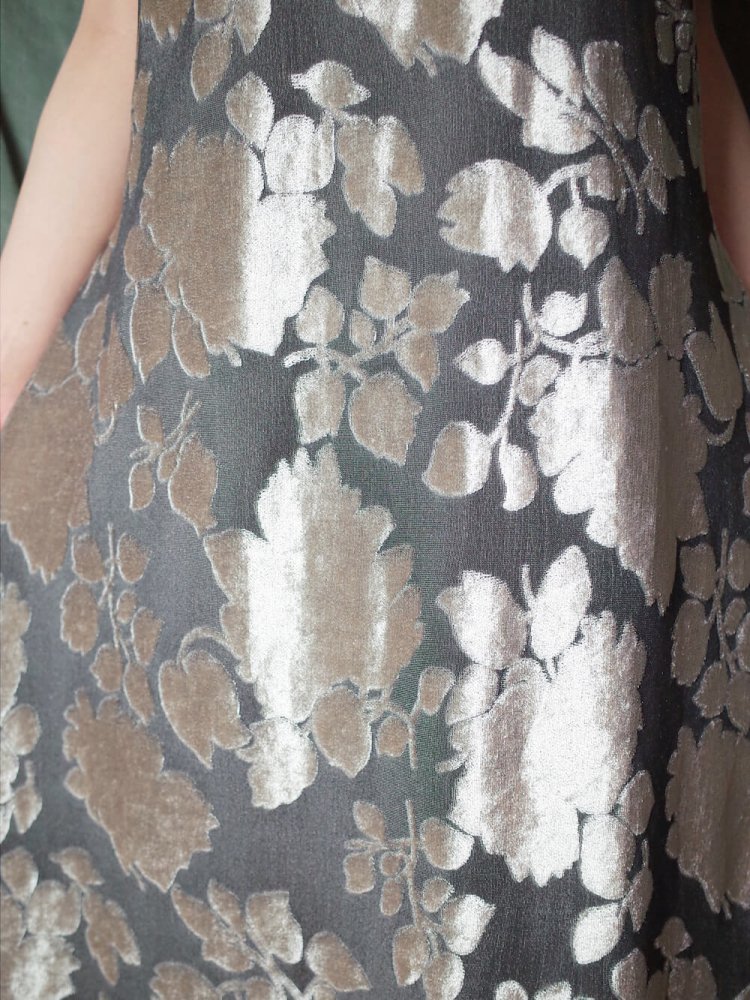 Silver Gray Velvet Arabesque Dress