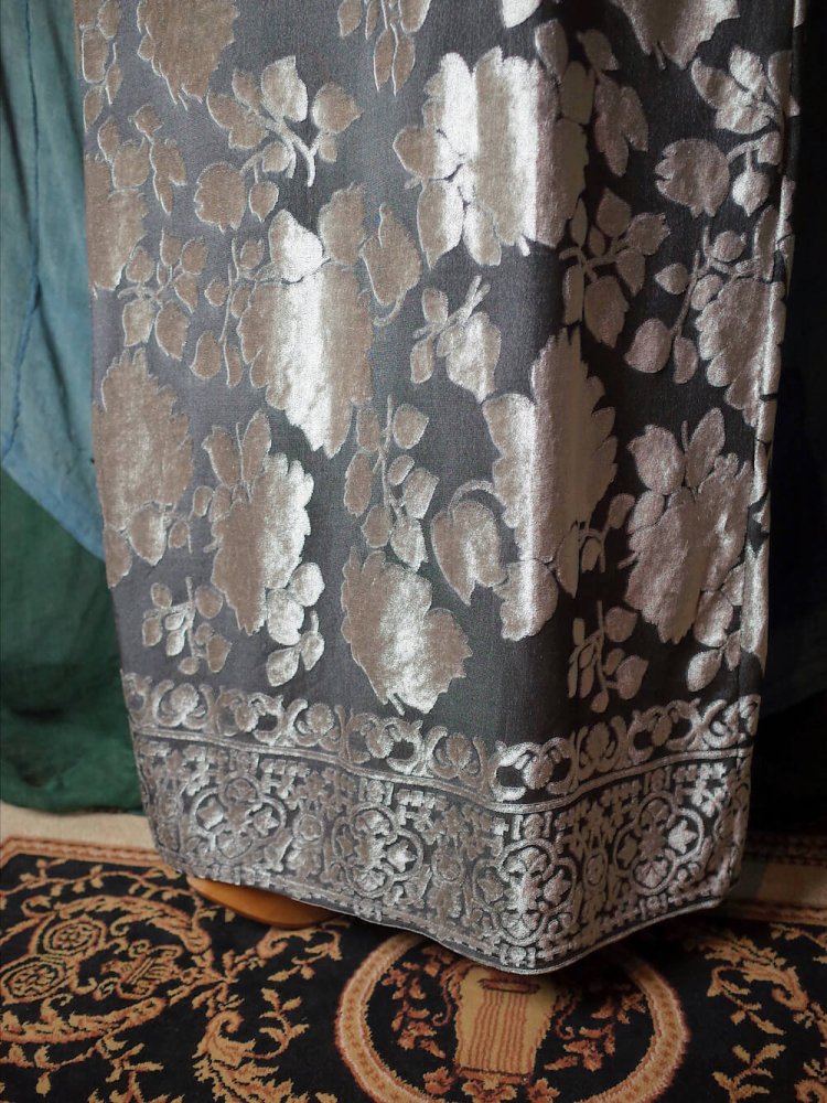 Silver Gray Velvet Arabesque Dress