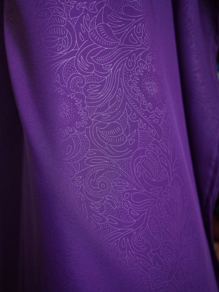 Embroidery Purple Arabesque Kaftan Dress