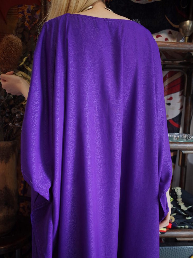 Embroidery Purple Arabesque Kaftan Dress