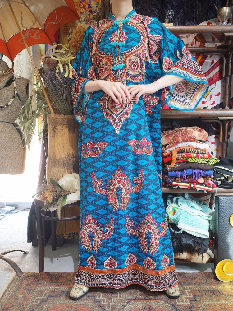 c.1970s Thailand Batik Dress