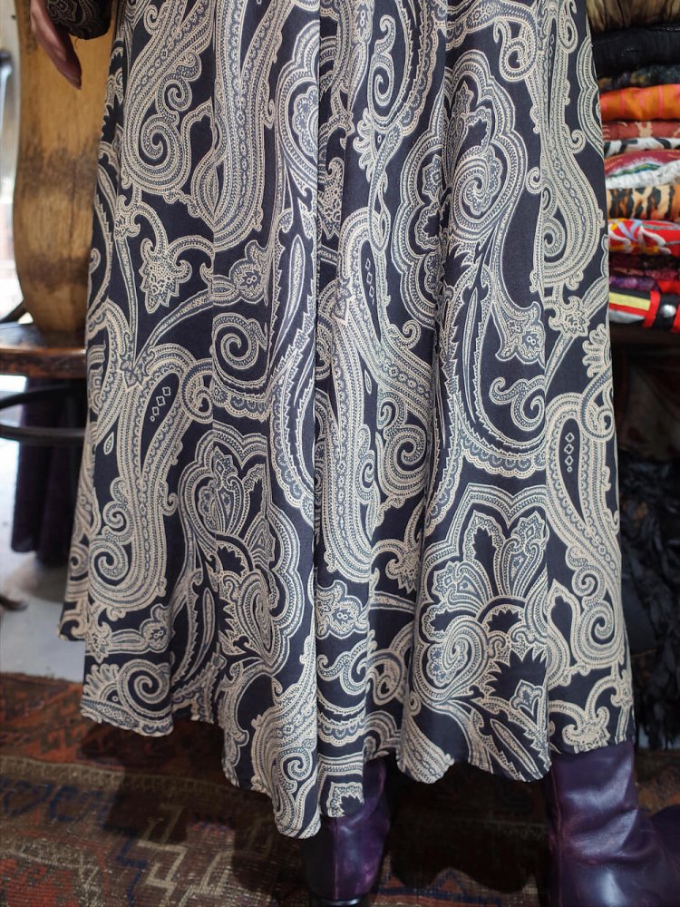 Black Paisley Rayon Dress