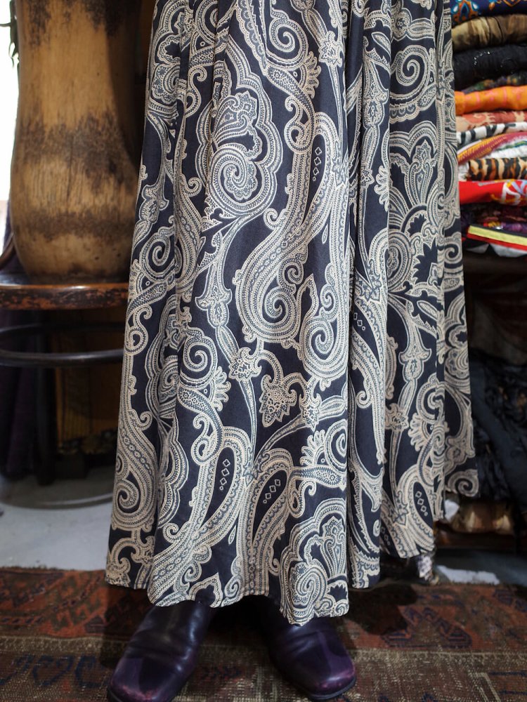 Black Paisley Rayon Dress