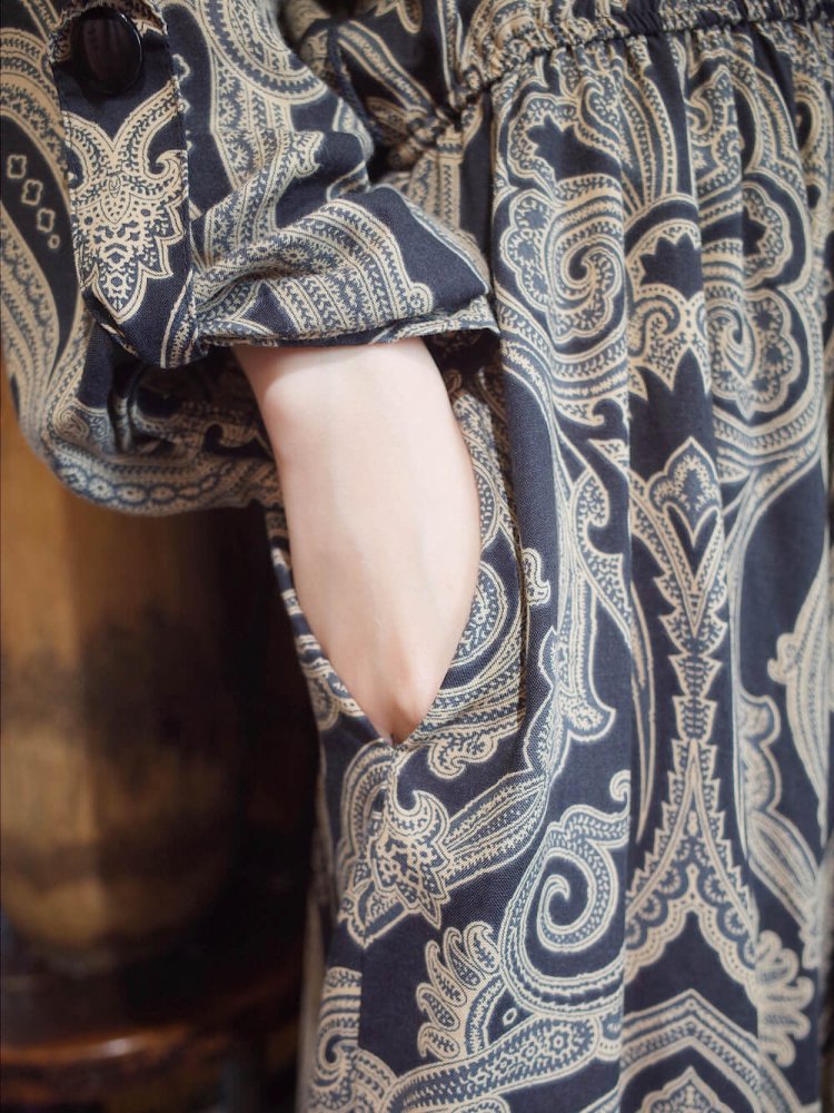 Black Paisley Rayon Dress