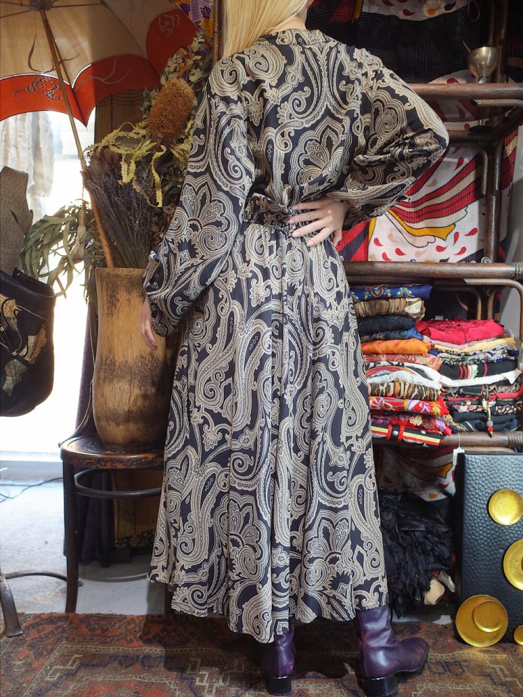 Black Paisley Rayon Dress