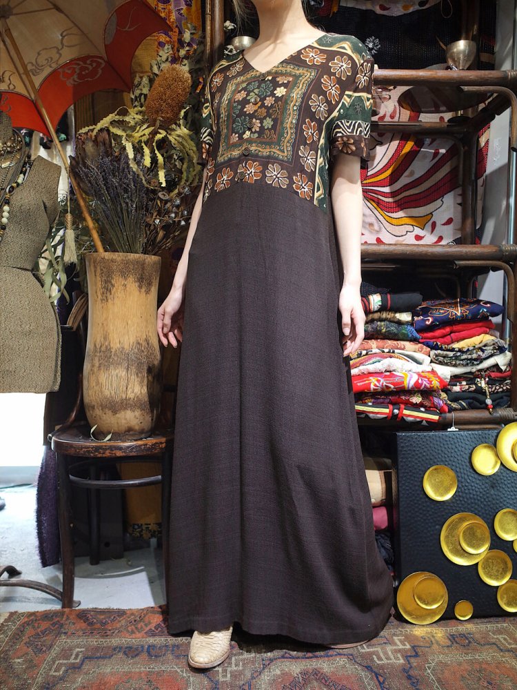 Flower Rayon Dress & Gown Set up