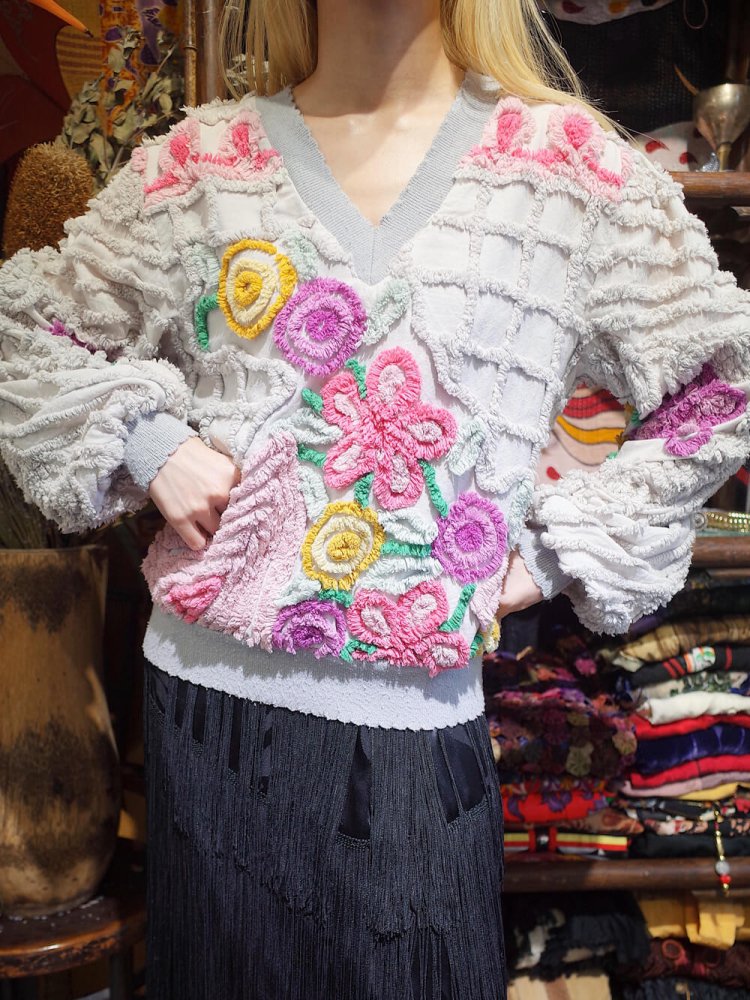 Chenille Flower Sweat