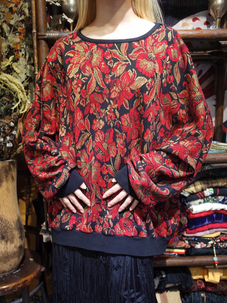 Jacquard Flower Dolman Sweat