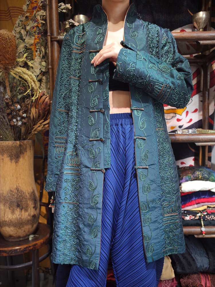 Embroidery Silk/Rayon Long China Jacket