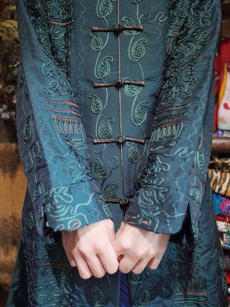 Embroidery Silk/Rayon Long China Jacket