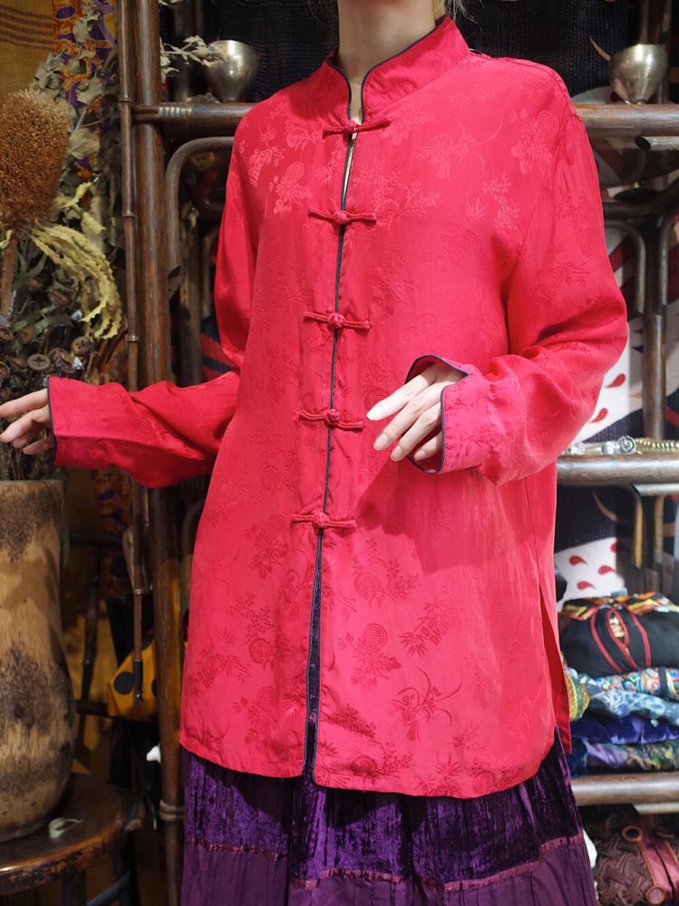 Red Silk China Shirt