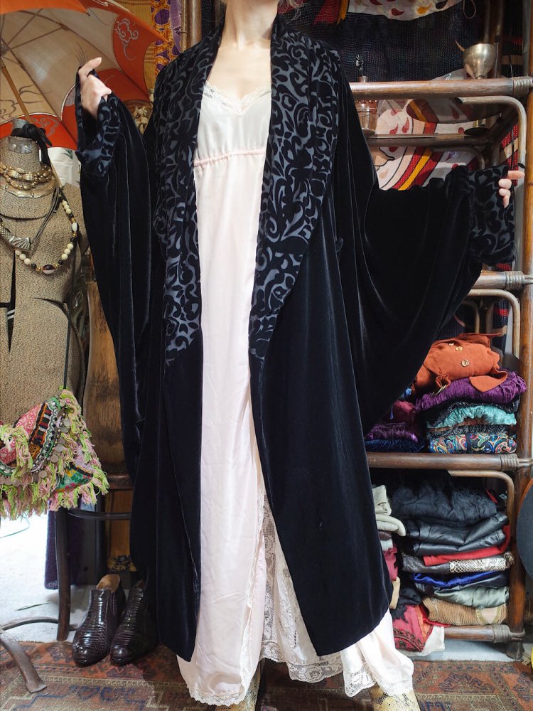 Arabesque Black Velvet Dolman Coat