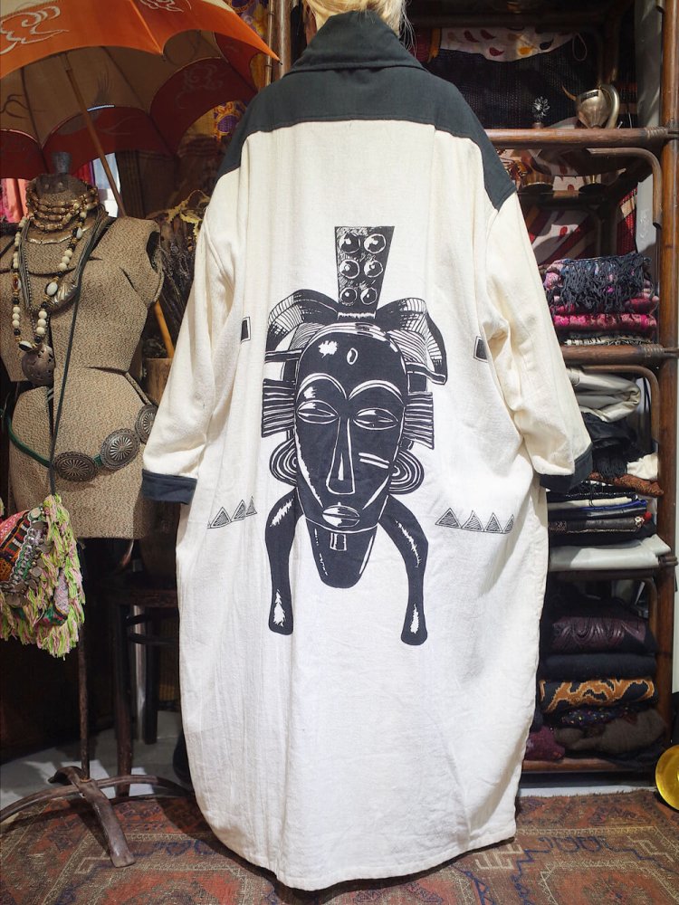 African Mask Oversize Coat