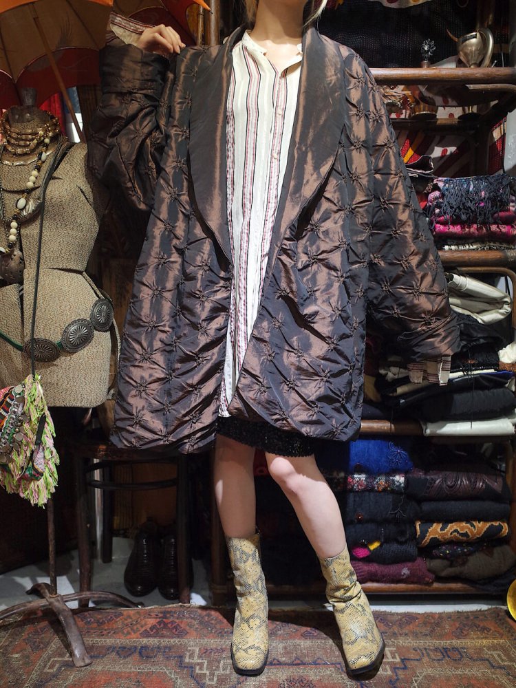 Bronze Embroidery Gown Coat