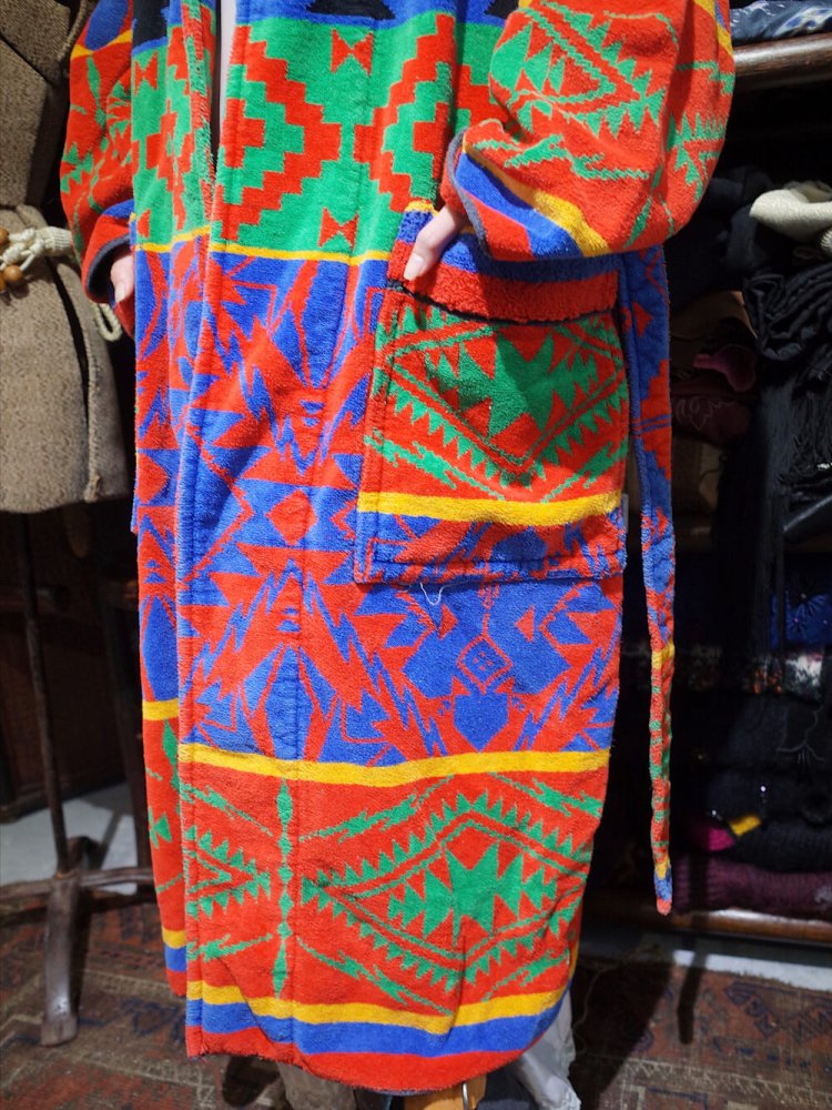 Native Rug Pattern Pile Gown Coat