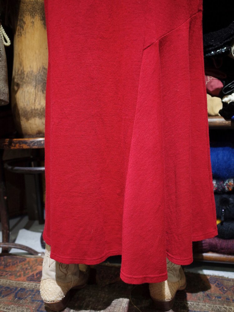 Deformation Red Sweat High Neck Dress