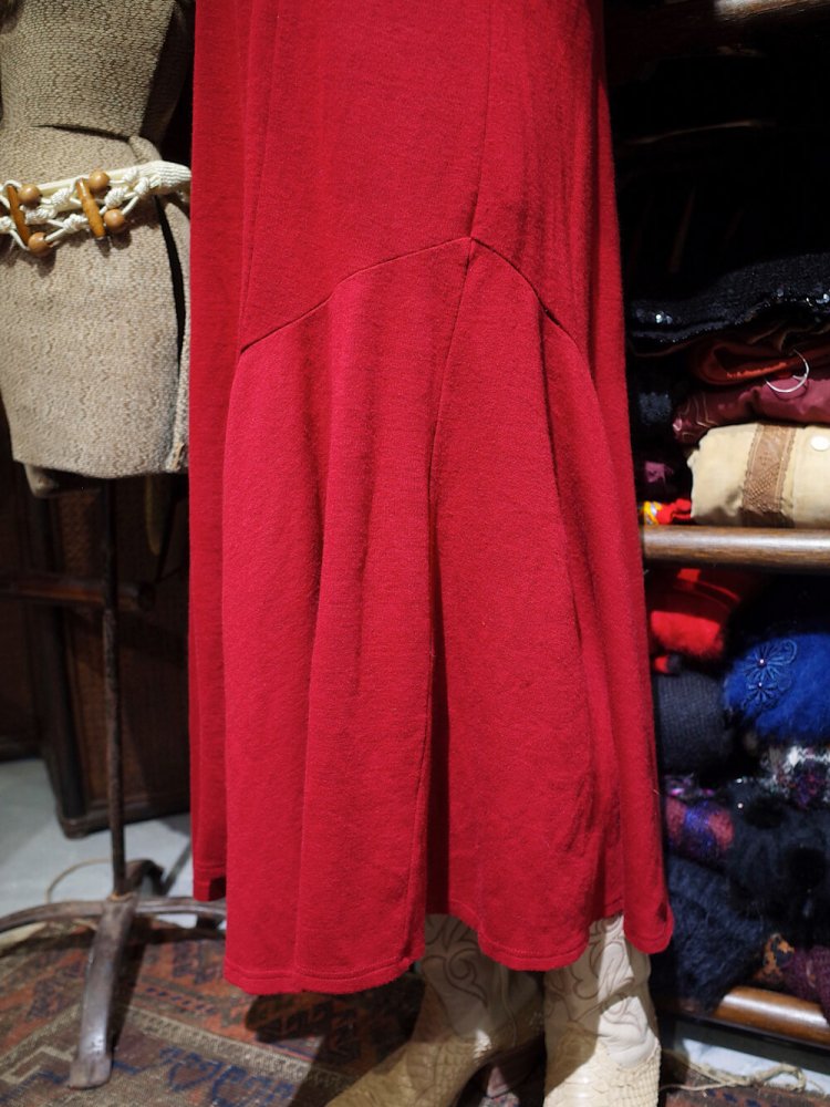 Deformation Red Sweat High Neck Dress