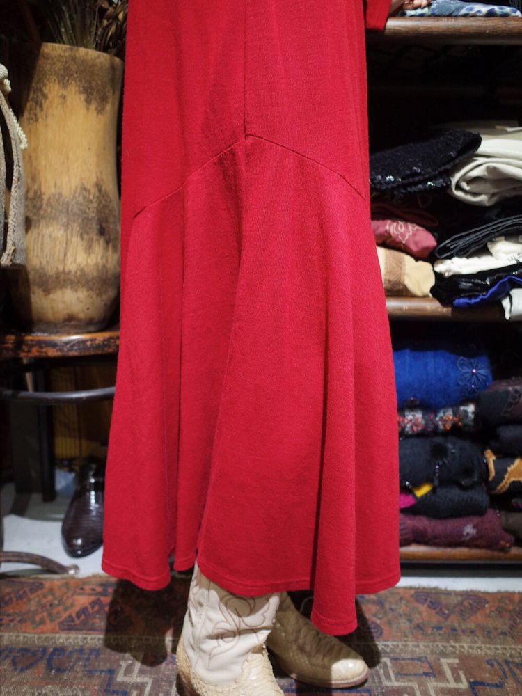 Deformation Red Sweat High Neck Dress