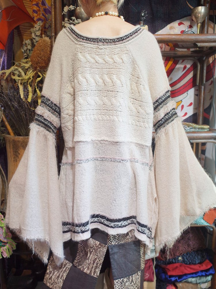 Wide & Slit Sleeve Mohair Knit Sweater