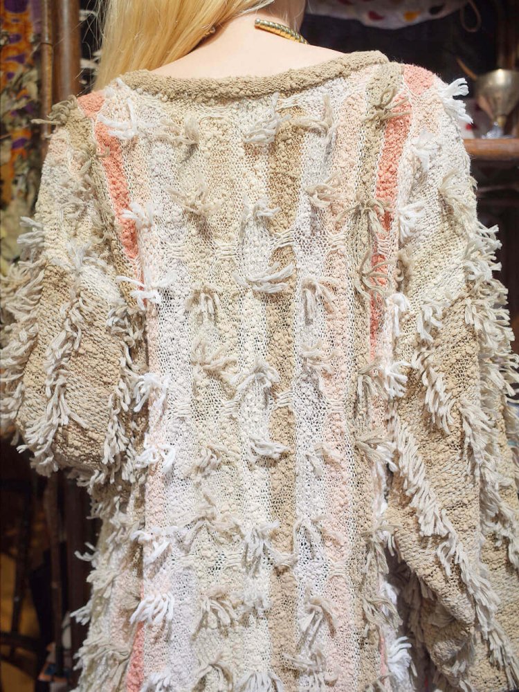 Shaggy Fringe Gradation Knit Sweater