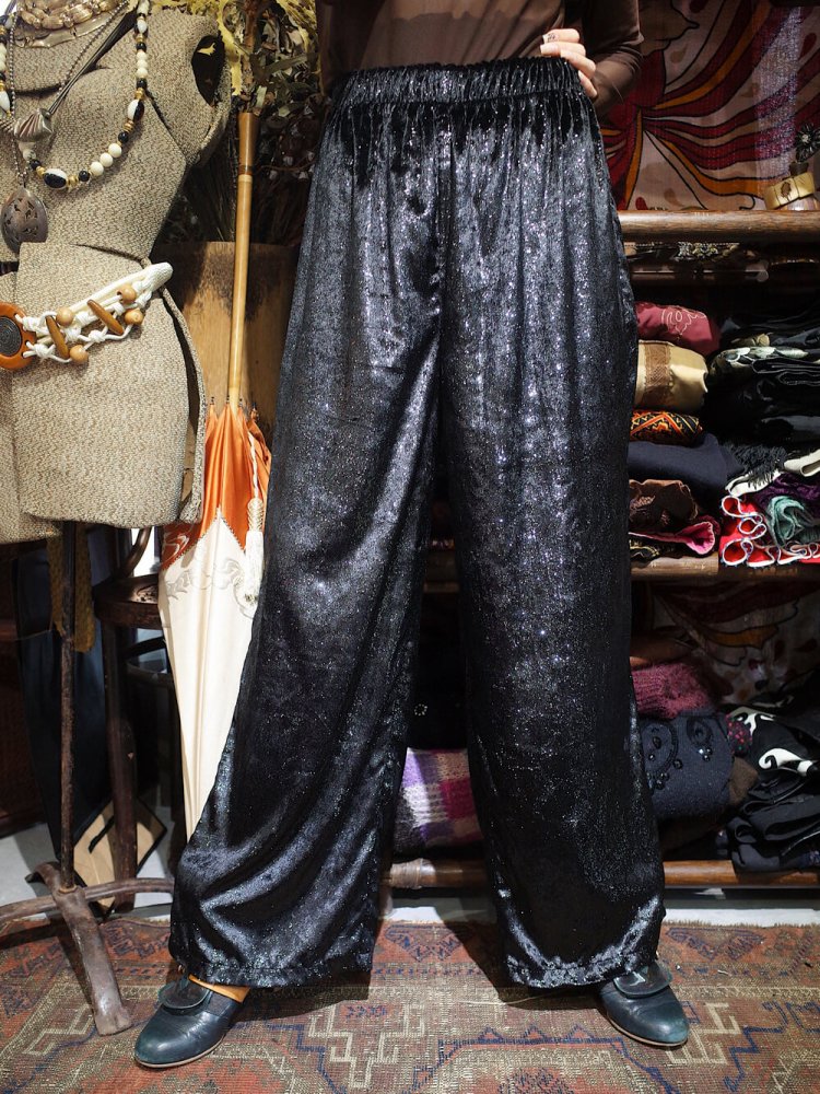 Glitter Velvet Wide Pants