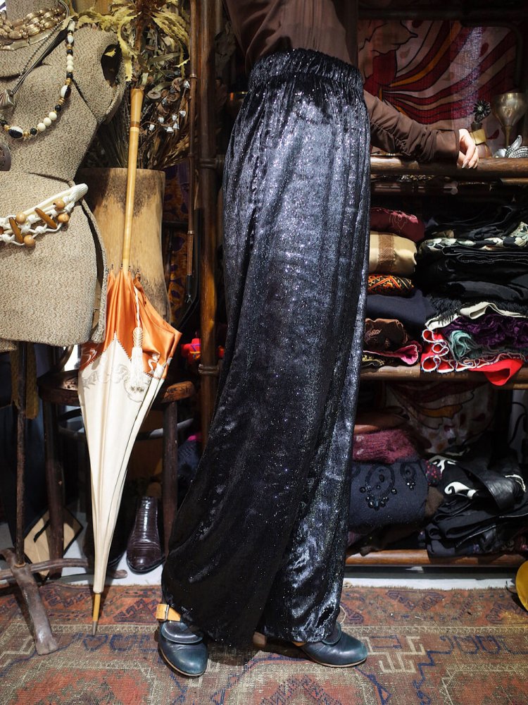 Glitter Velvet Wide Pants