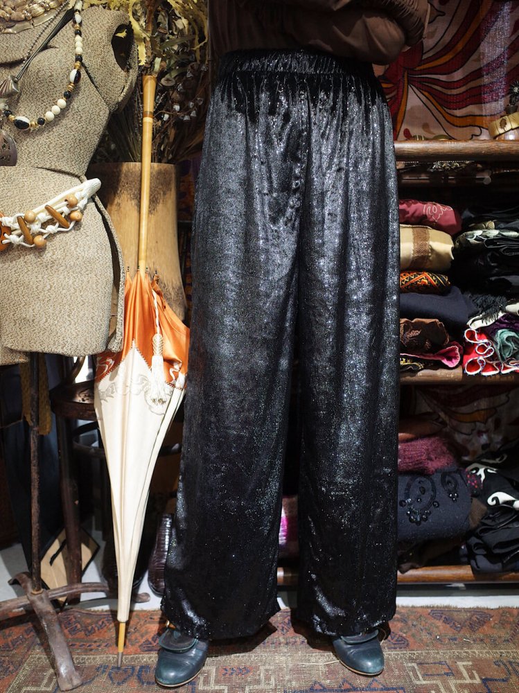 Glitter Velvet Wide Pants