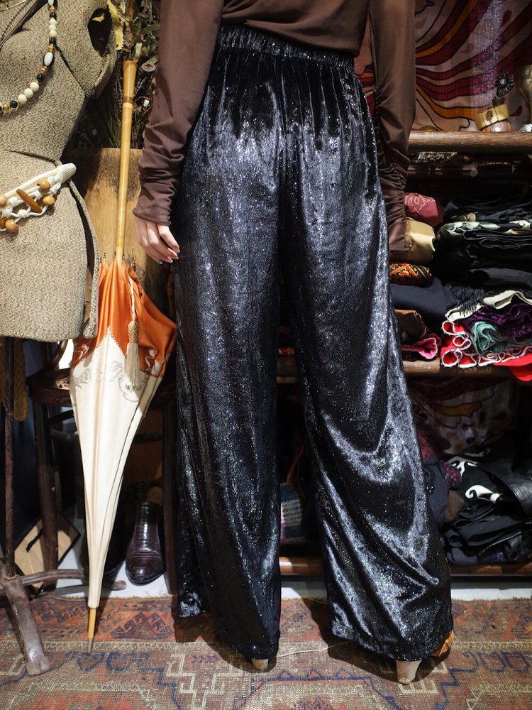 Glitter Velvet Wide Pants