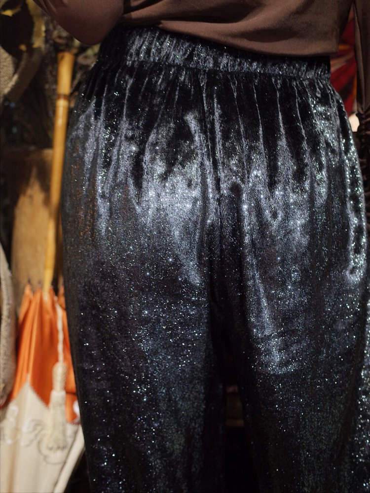 Glitter Velvet Wide Pants