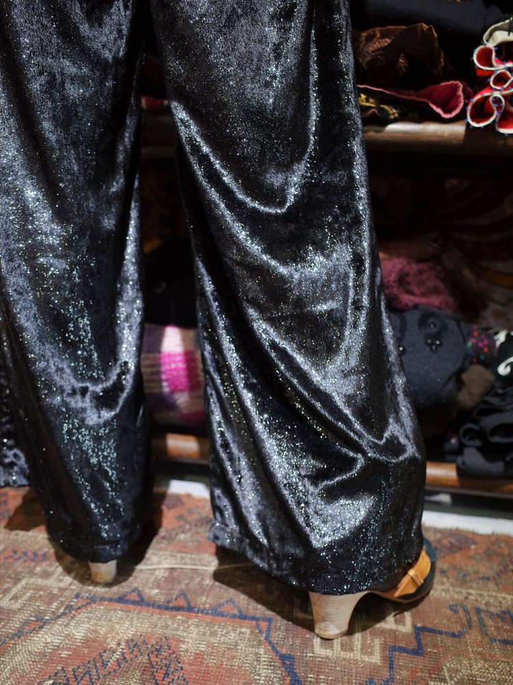 Glitter Velvet Wide Pants