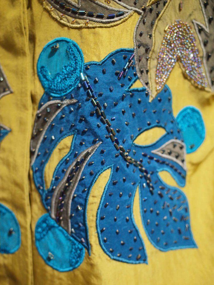 Mustard Silk Embroidery Set up