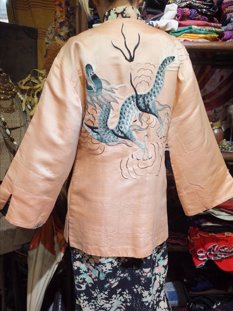 c.1940~50s Unusual Chinese Embroidery Silk Jacket