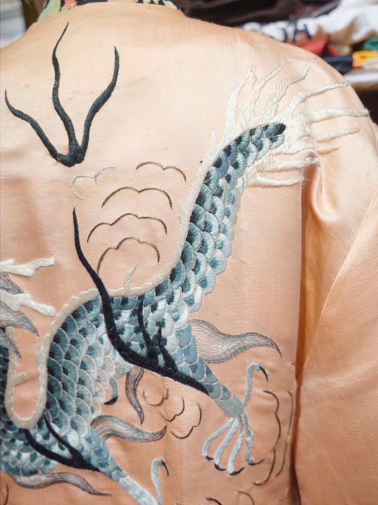 c.1940~50s Unusual Chinese Embroidery Silk Jacket