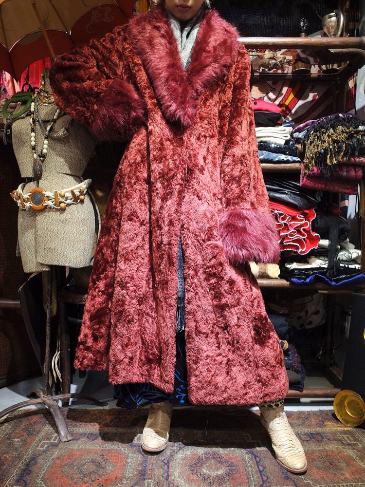 Bordeaux Faux Fur Coat