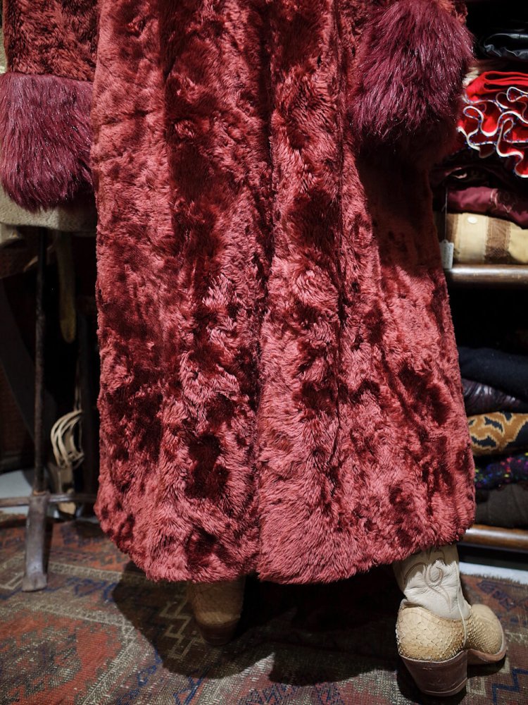 Bordeaux Faux Fur Coat