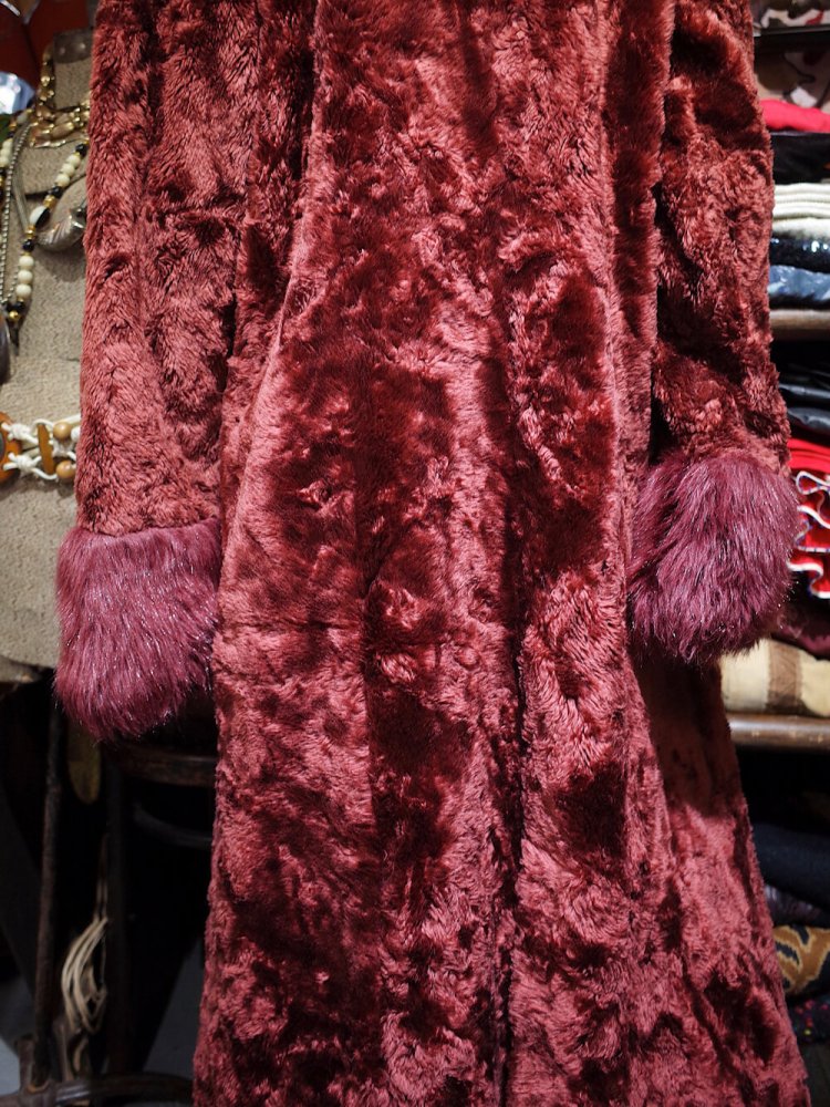 Bordeaux Faux Fur Coat