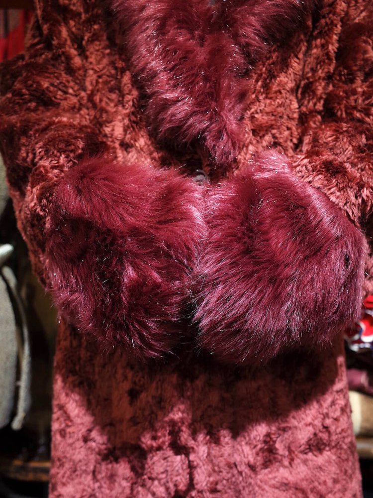 Bordeaux Faux Fur Coat