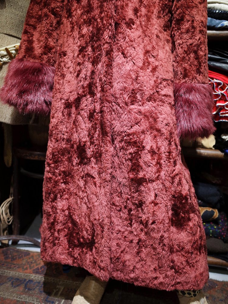 Bordeaux Faux Fur Coat